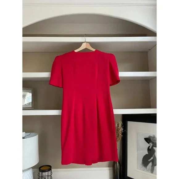 All that Jazz Vintage Red Holiday Mini Dress Gold Buttons - Size Medium - Picture 8 of 10